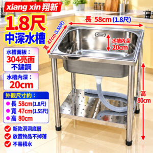 【不鏽鋼 中深水槽(無後牆)】：圖片 4